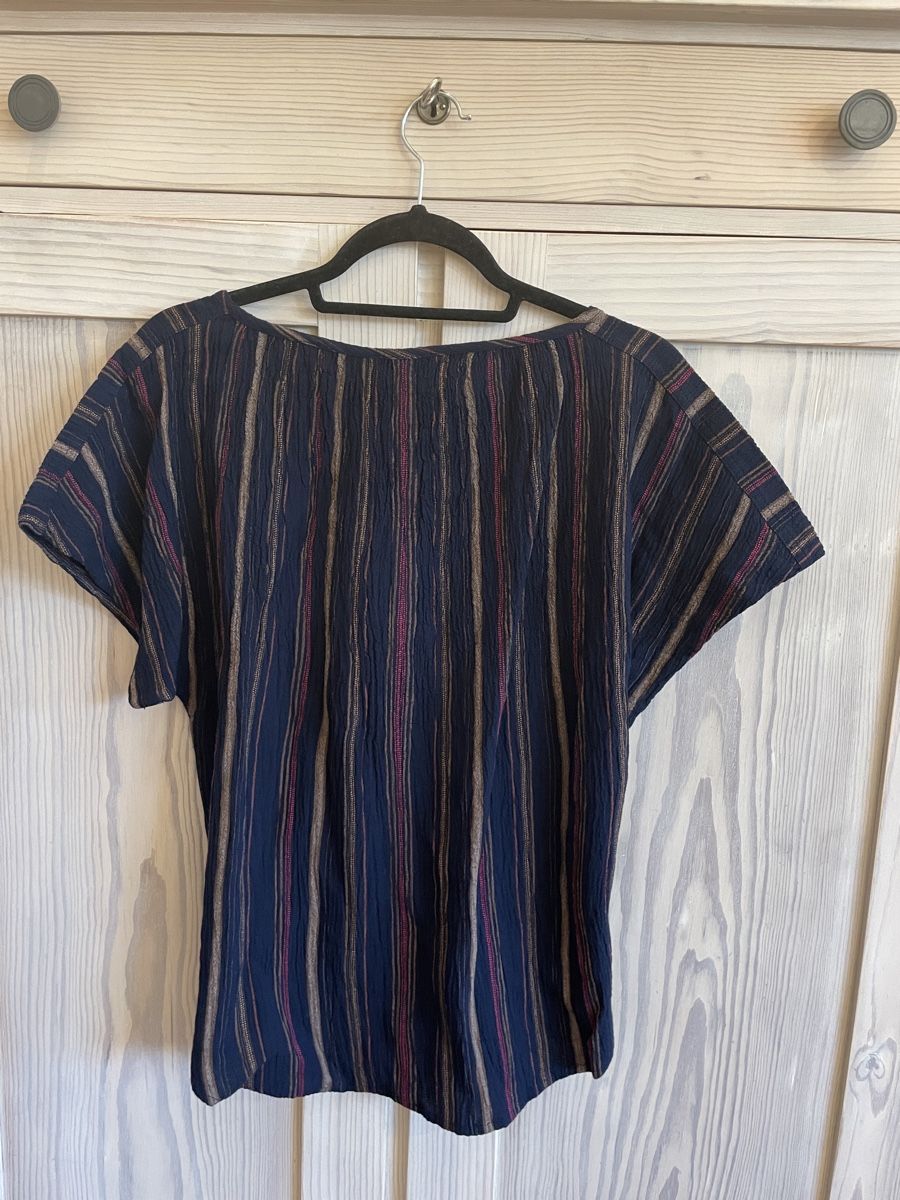 Blusen: Neu Gestreifte Sommerbluse, Wrap, 38 dunkelblau – Neu (gemäss Beschreibung) aus Basel von non_vn79 2