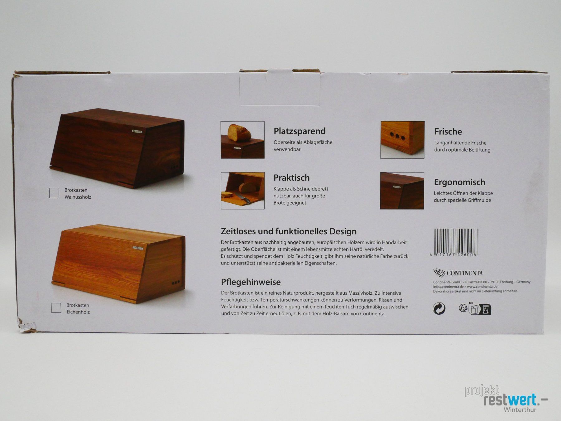 Contenitori & Simili: CONTINENTA Brotkasten Eichenholz – Nuovo (secondo la descrizione) da Winterthur venduto da Restwert_Winterthur 3