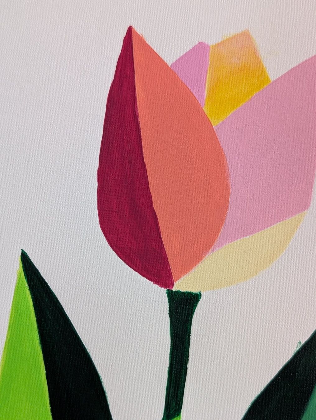 Dipinti: Original Hand Painted Abstract Tulip Painting, Easter Gift – Nuovo e nell'imballaggio originale da Winterthur venduto da LaVieColor 6