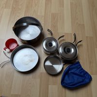 Kochgeschirr Set Edelstahl mit Tasche Camping Kochset