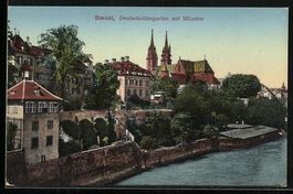 Basel, Deutschrittergarten mit Münster
