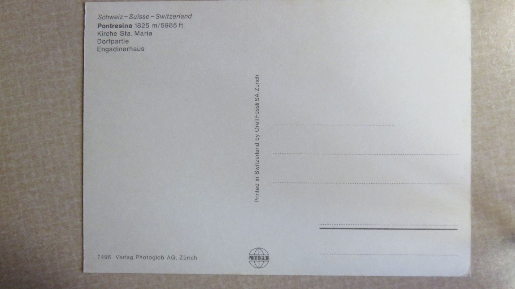 Cartoline postali: Pontresina – Usato da Oberriet SG venduto da ret_7j2k 1