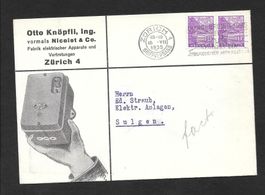 Zürich illustr. Brief Otto Knöpfli Fabrik ele. Apparate 1935
