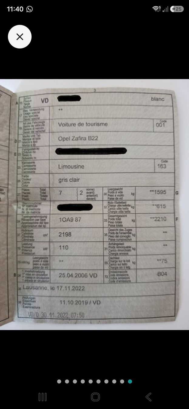 Opel Autos: Opel Zafira b22 Automat  – D'occasion à Biel/Bienne par meh_ycg5 7