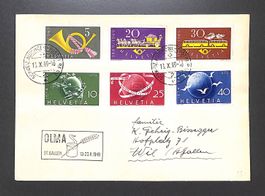 1949 Satzbrief "UPU + 100 Jahre Eidg. Post" OLMA illustriert