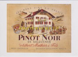 Etikette für Wein - Pinot noir de Salquenen /bd
