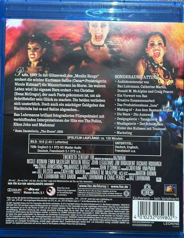 Tutti i DVDs: Moulin Rouge, Blu-Ray, Top Zustand – Usato da Beringen venduto da Mantafisch1 1