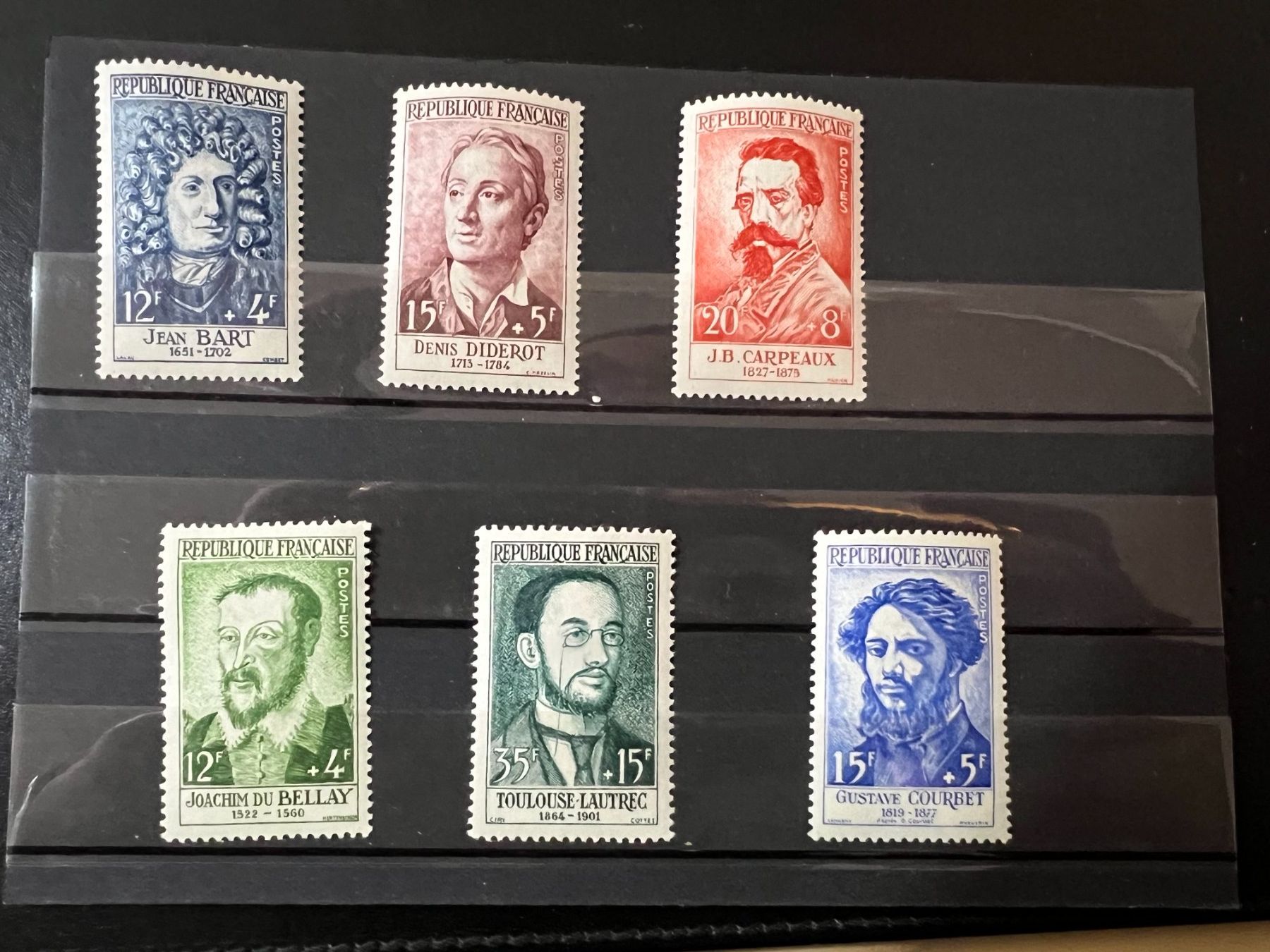 Tutti i francobolli: Série complète célébrités 1958 Neufs** – Nuovo e nell'imballaggio originale da Lausanne venduto da ffhoud