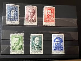 Série complète célébrités 1958 Neufs**