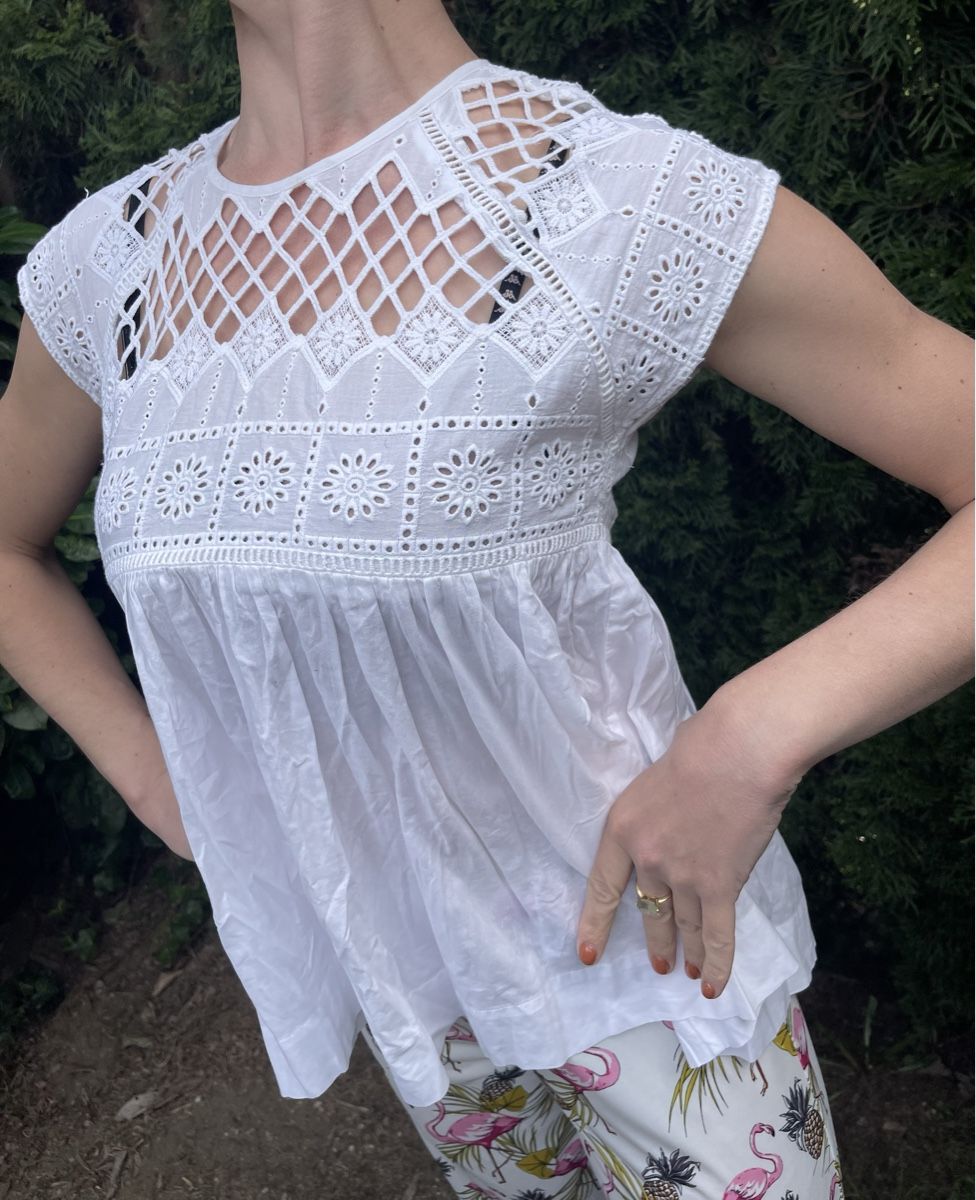 Blusen: Blusa di cotone con pizzo-M/L – Gebraucht aus Gordevio von LanaZimm 5