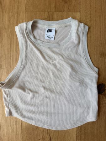 Nike Crop Top in creme weiss/hellgrau, Grösse S