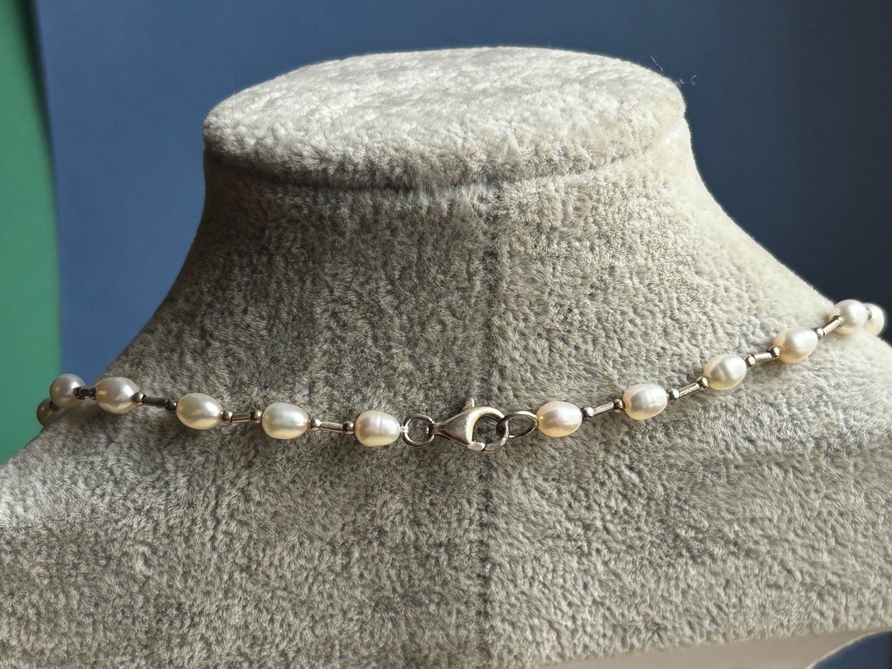 Ketten: Elegante Perlenkette, Silber, Süßwasserperlen 42cm – Gebraucht aus Dittingen von Bellevista 2