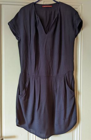 COMPTOIR DES COTONNIERS : Robe en soie marine S-M