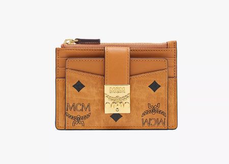 MCM Portemonnaie mit Monogramm, Cognac
