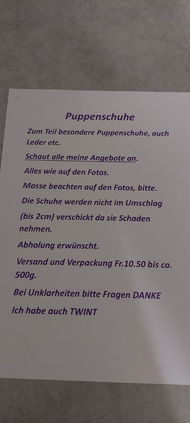 Puppen: Puppenschuhe – Gebraucht aus Muri AG von nindo1 1