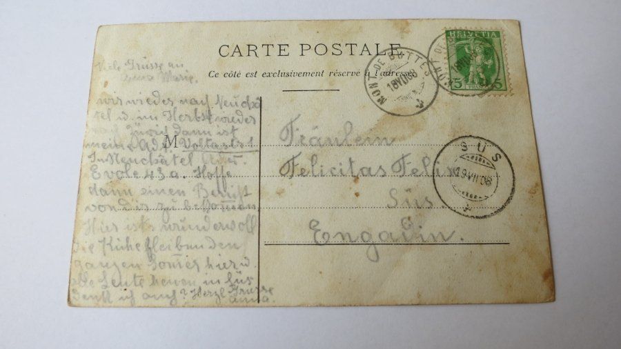 Ansichtskarten: Buttes / NE - Le Mont de Buttes - 1908 – Gebraucht aus Jona von centumprata 1