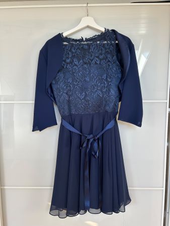 Knielanges festliches Kleid, SWING Grösse 38/40 mit Jacke