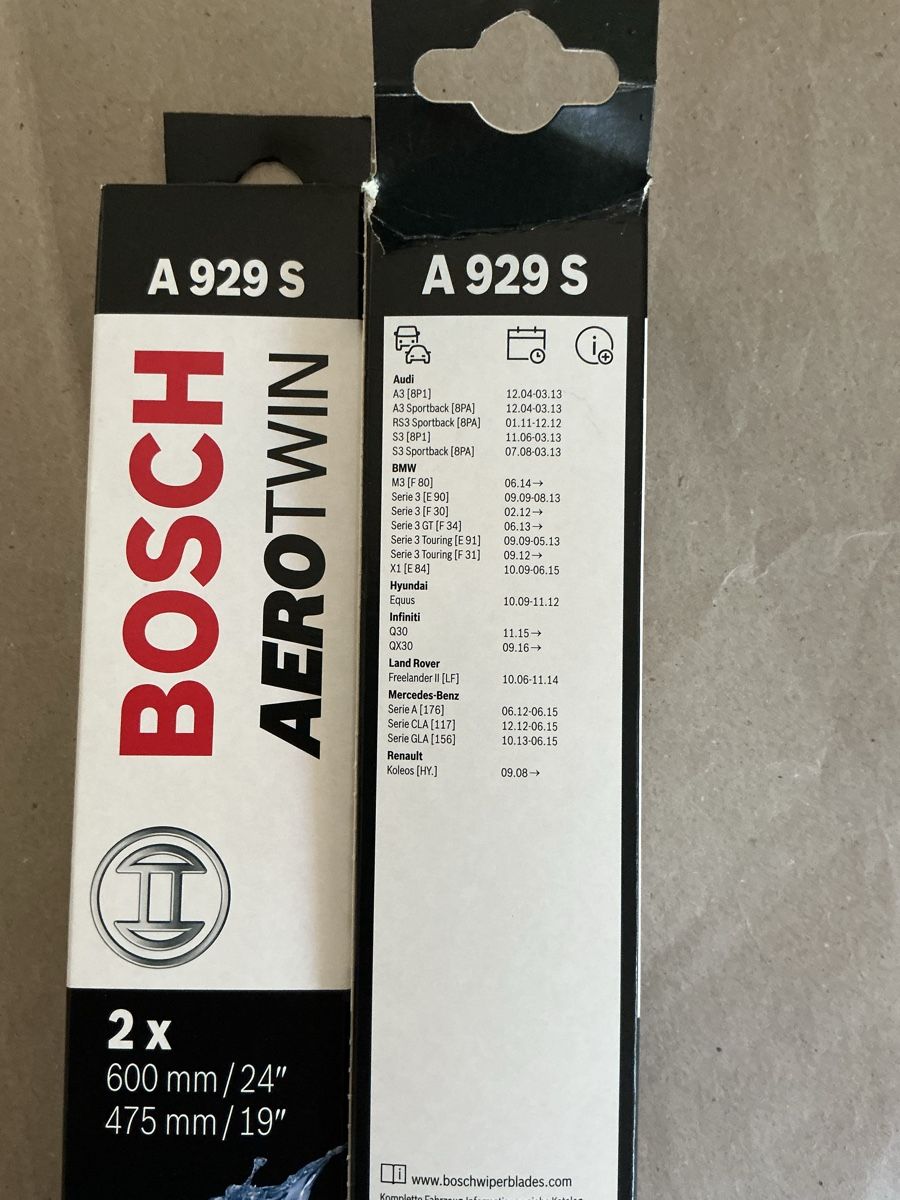 Bosch Tutti pezzi di ricambio auto: Bosch Aero Twin A 929 S Scheibenwischer – Nuovo e nell'imballaggio originale da Jona venduto da WaJaggi 1