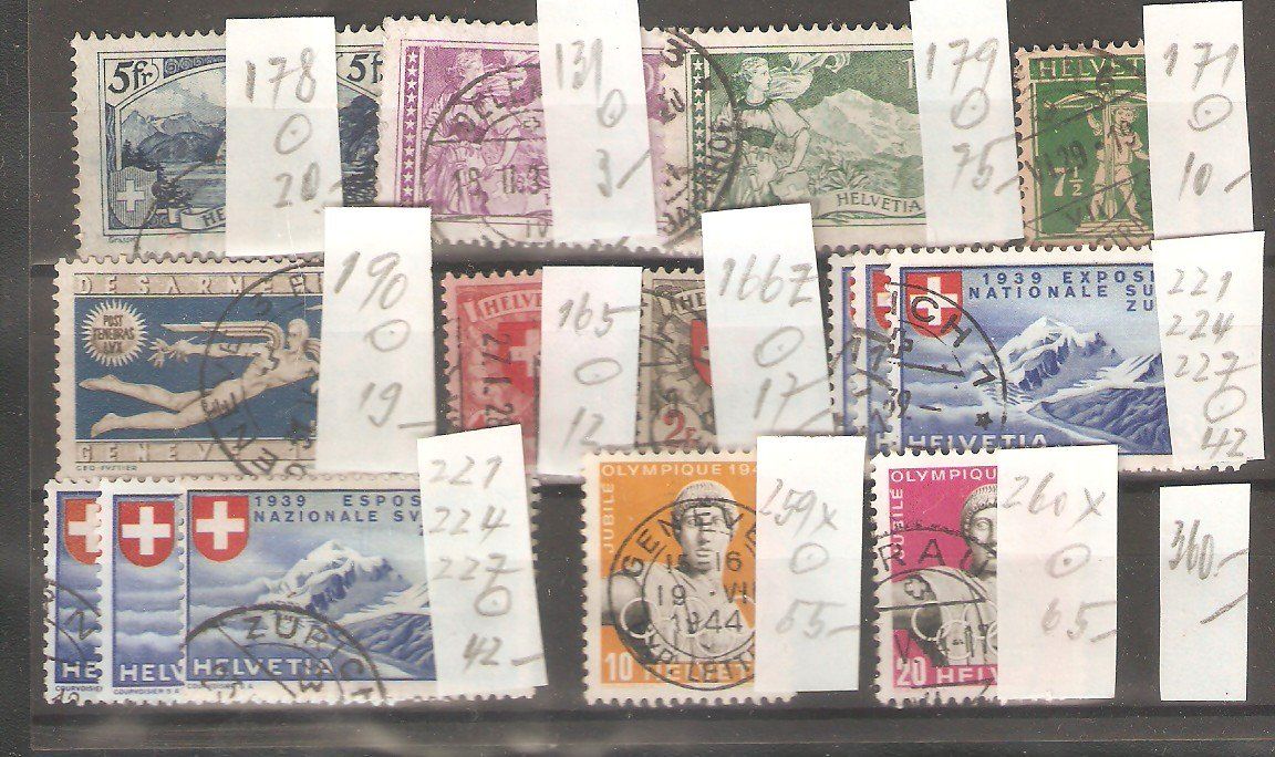 Tous les timbres: 15 mittlere Werte gest. – D'occasion à Lausanne par Whorvath