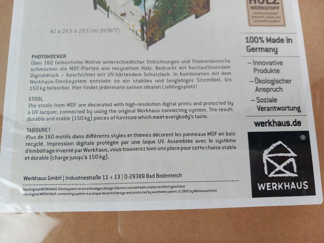 Sgabelli: WERKHAUS Photohocker Bienen & Bäume – Nuovo e nell'imballaggio originale da Hünenberg venduto da Restwert_Zug 4