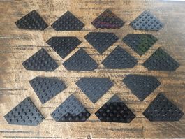 lego 6106 lot de 18 pièces Black Wedge, Plate 6 x 6 cut