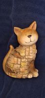 Deko Katze Keramik braun guter Zustand