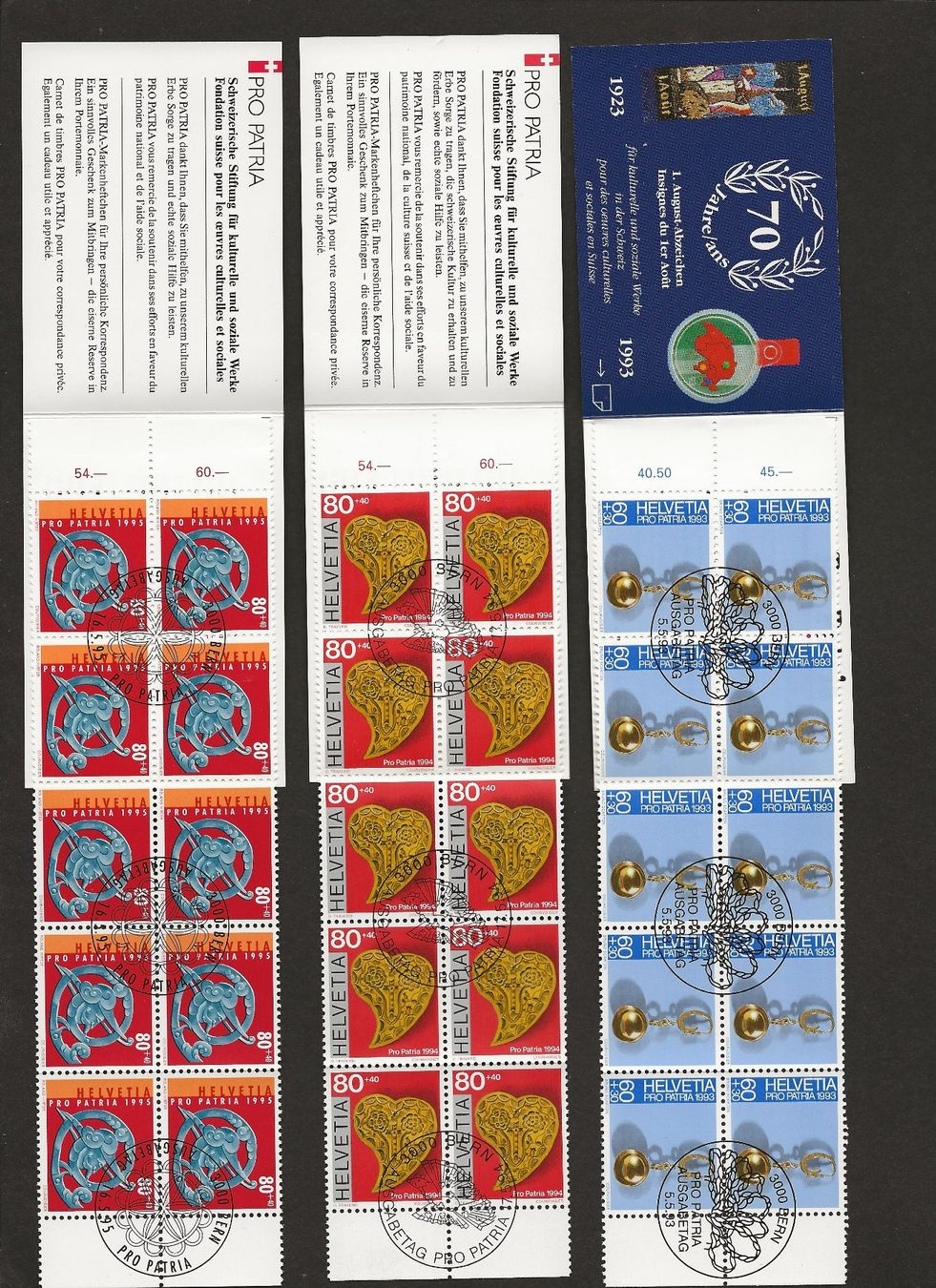 Alle Briefmarken: 1990 - 1995 Markenhefte Pro Patria Komplett FDC Kat. 155.- – Neu (gemäss Beschreibung) aus Baar von Saegi1 2