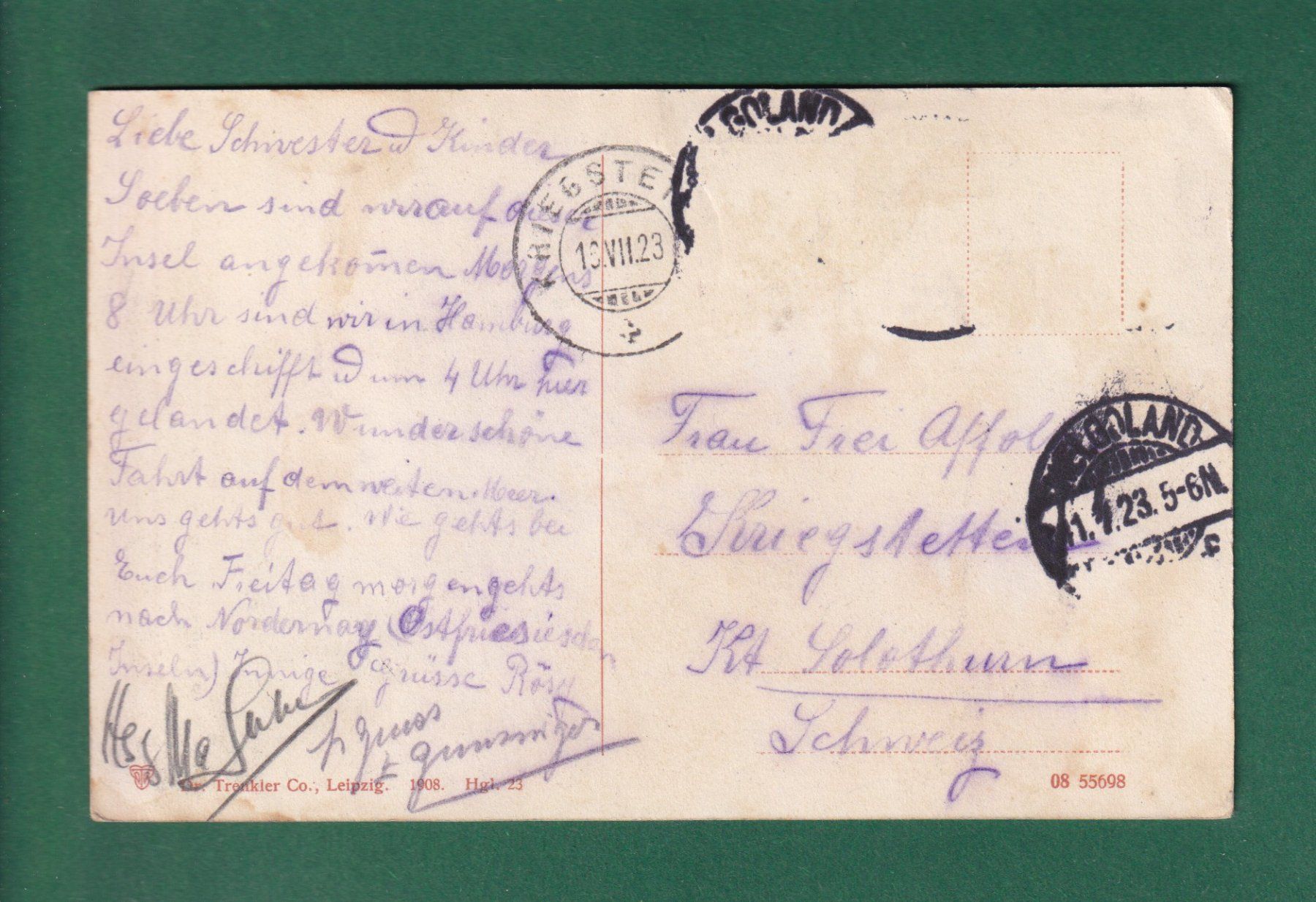 Ansichtskarten: HELGOLAND - Zeppelin Luftschiff - 1923 – Gebraucht aus Pully von nicecards-shop 1