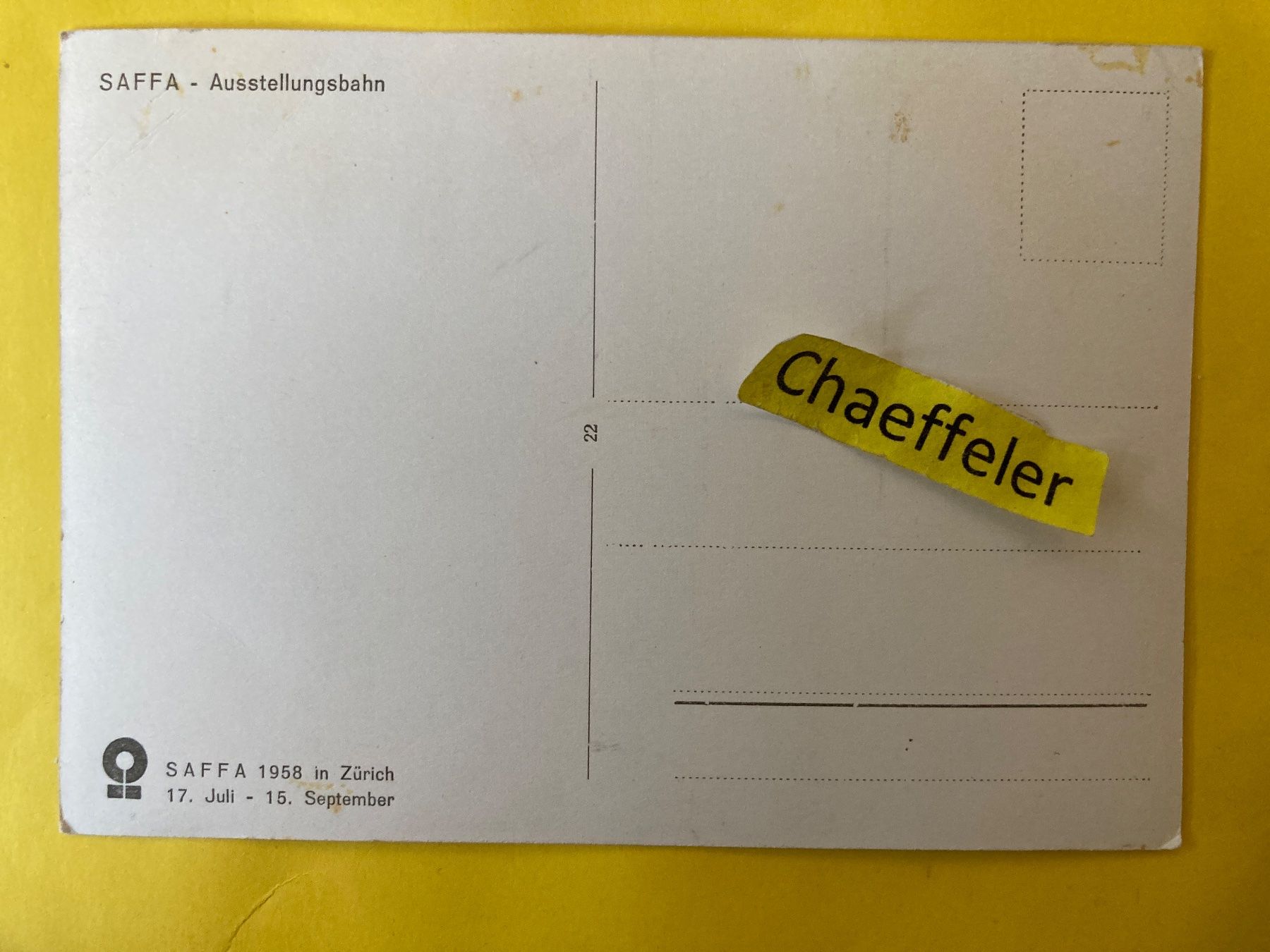 Cartes postales: Saffa - Ausstellungsbahn – D'occasion à Zürich par Chaeffeler 1
