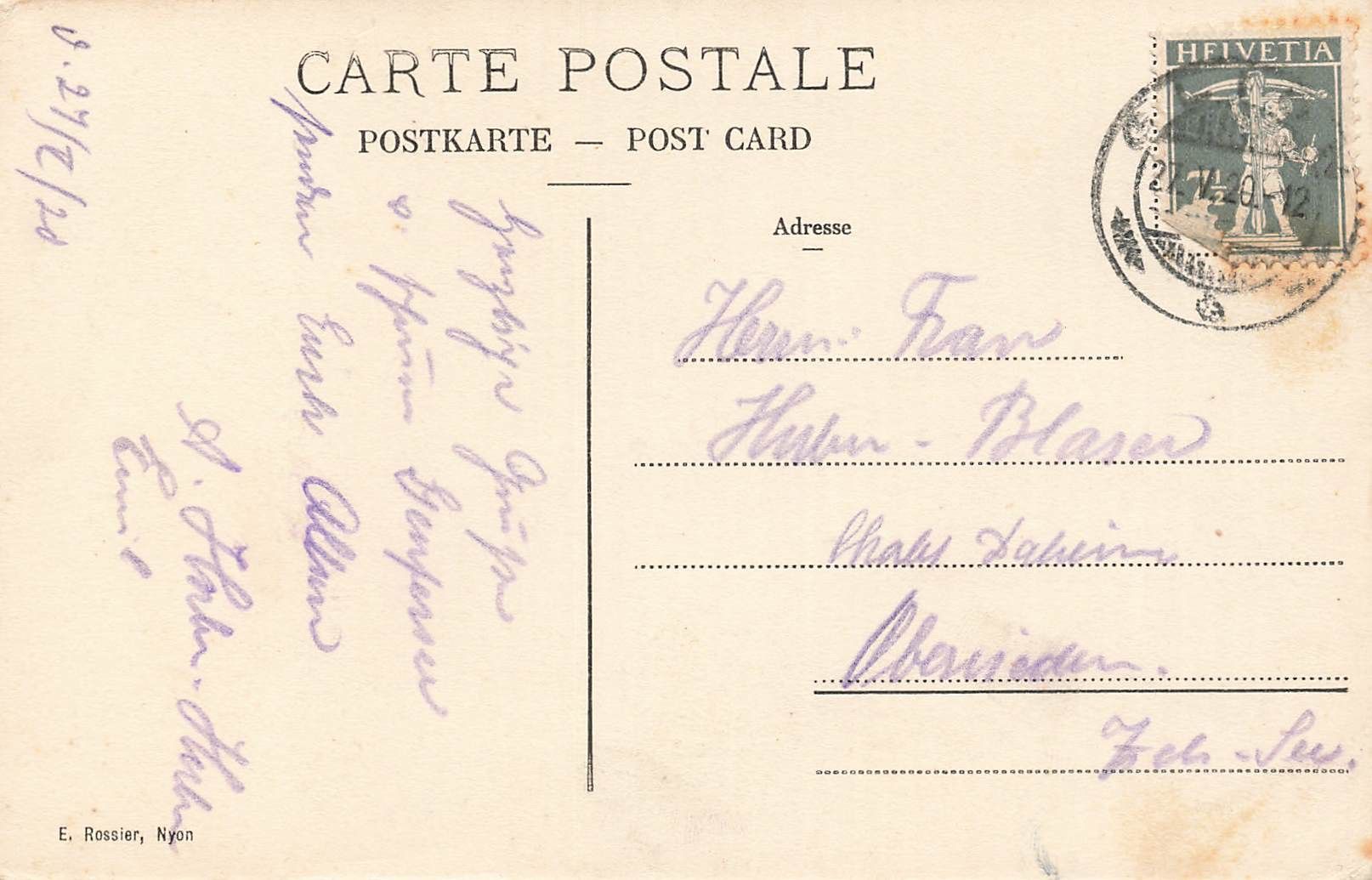 Cartoline postali: Les avants et le grammont – Usato da Biasca venduto da Blenio71 1