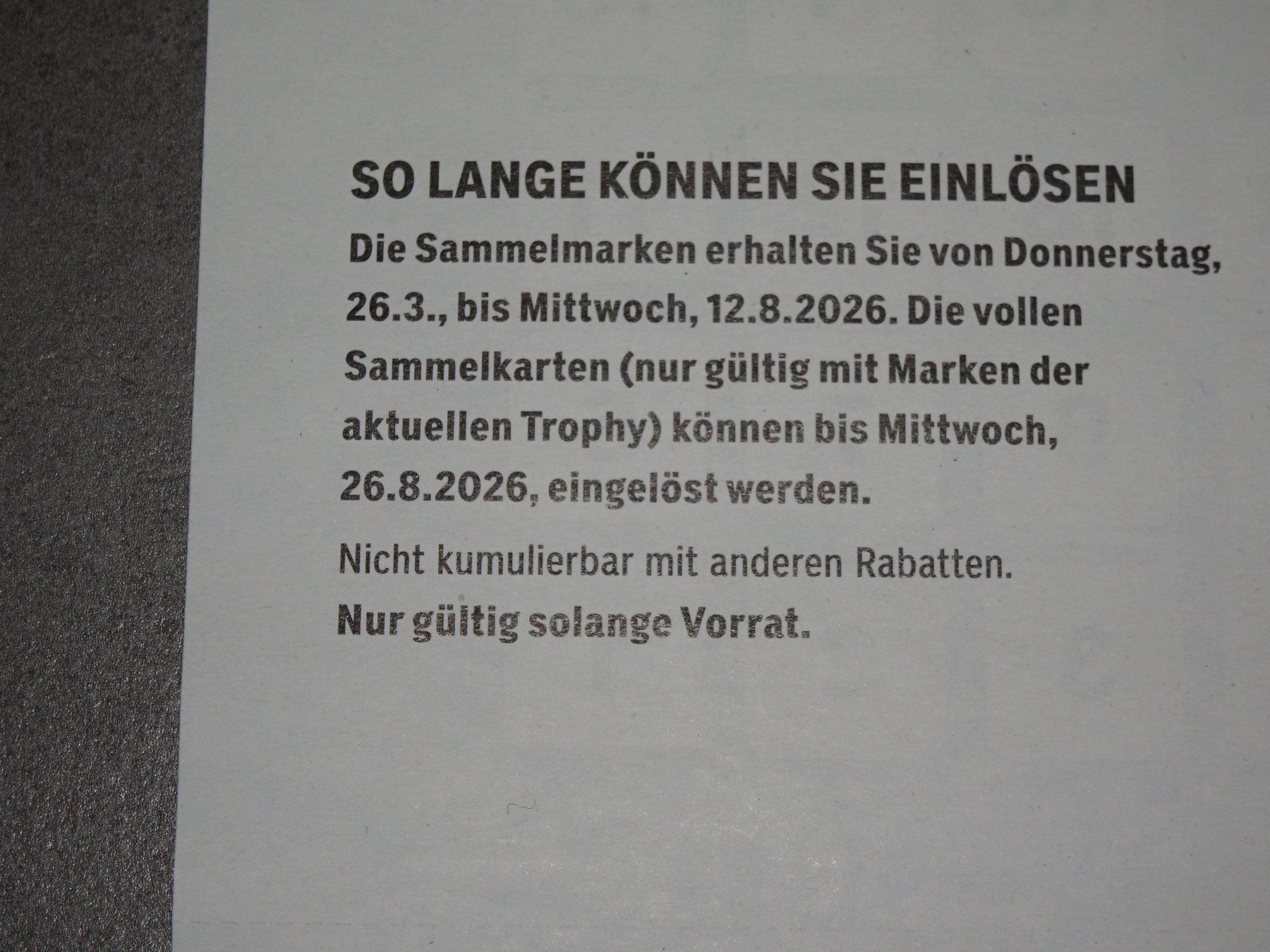 Coop Sammelmarken & -punkte: -6- volle Coop Trophy Karten – Neu (gemäss Beschreibung) aus Bassersdorf von Nianda 1