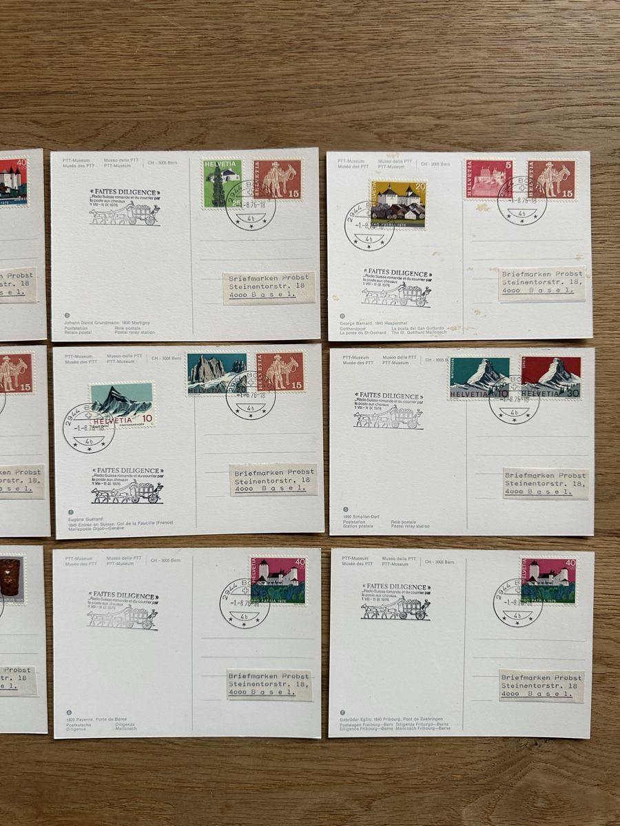 Alle Briefmarken: Schweiz - 11x PTT Museum Anichtskarten top Erhalten  – Gebraucht aus Schmitten / FR von Samsara169 6