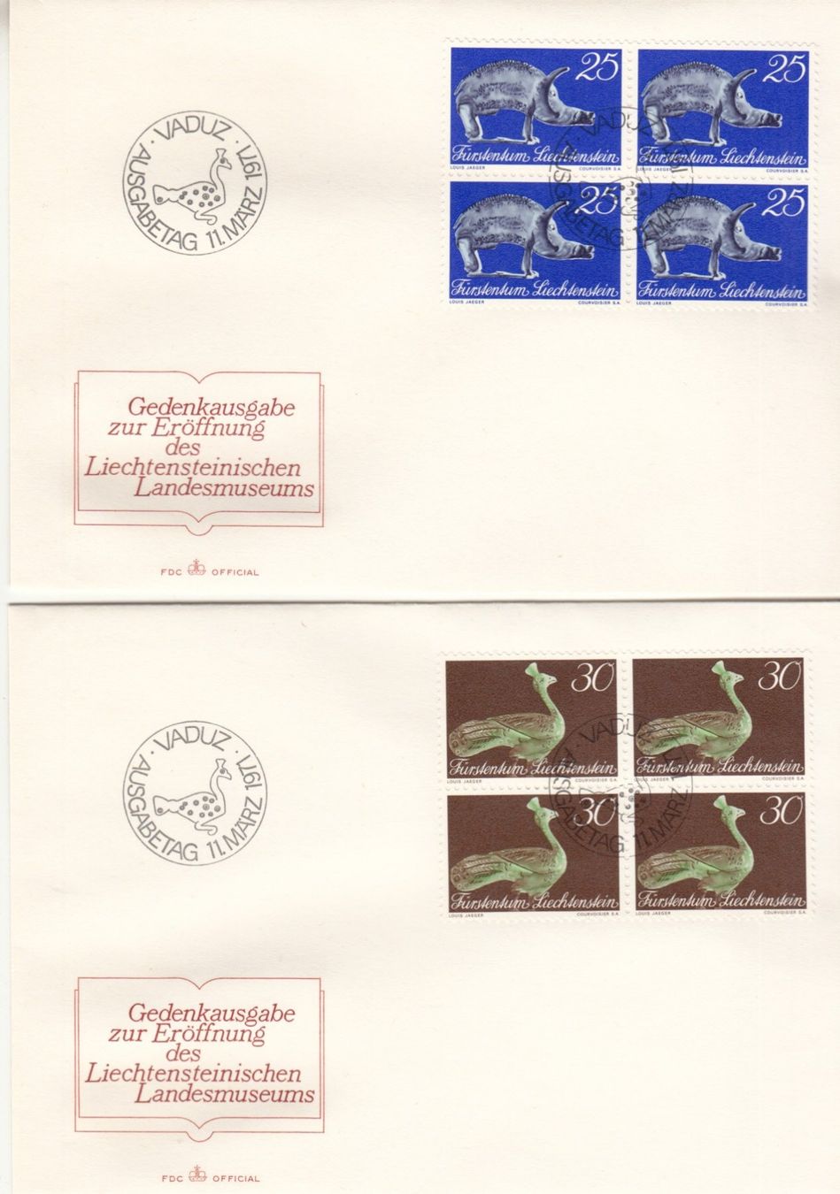 Tutti i francobolli: LBK 473 - 475 im 4er-Block FDC – Usato da Bürglen TG venduto da StampGraf 1