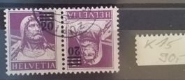 3100)B K15, Kehrdruck Rundstempel Kt. 90.-