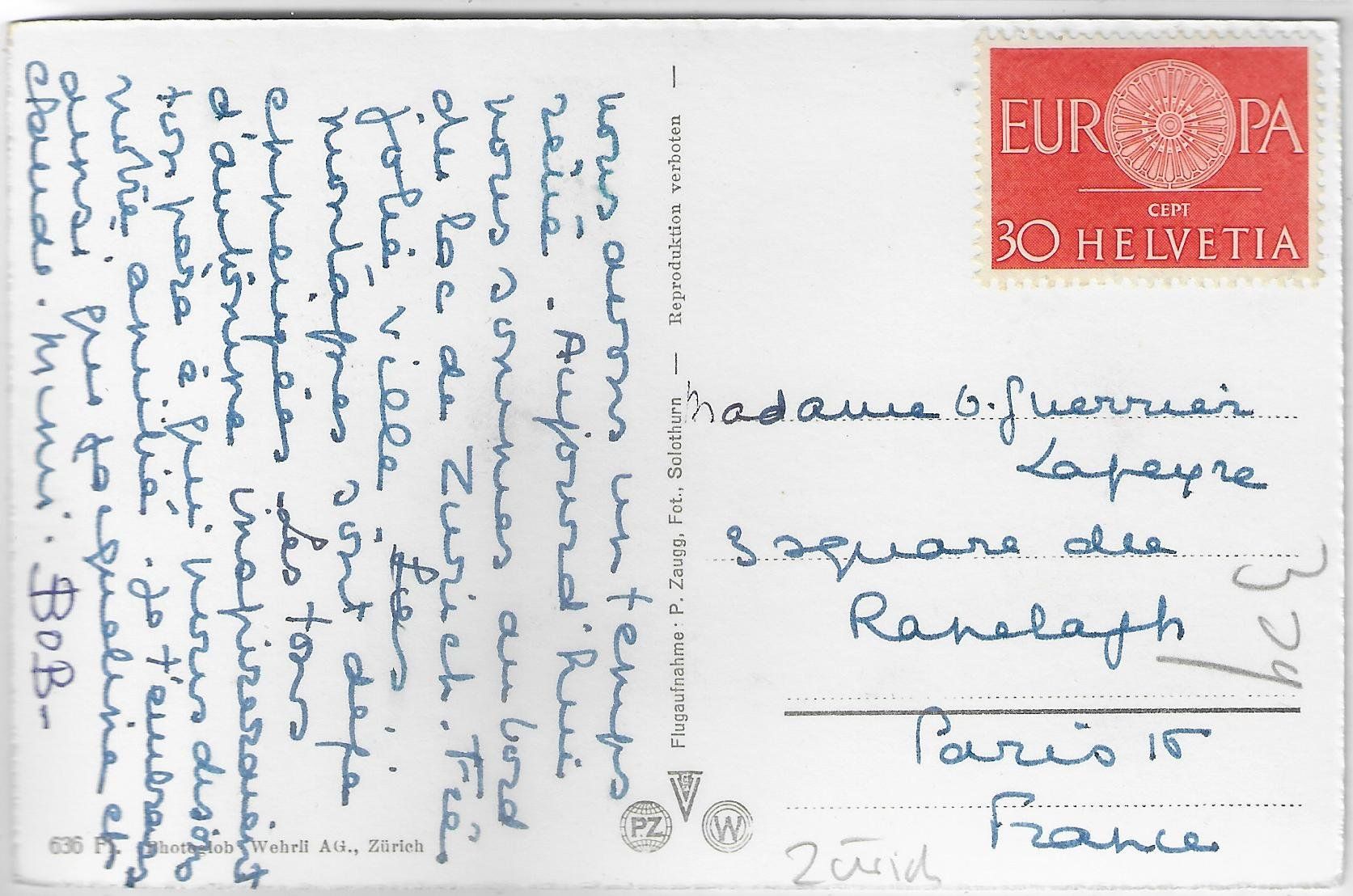 Cartoline postali: Flugaufnahme Zürich – Usato da Ettingen venduto da Kartenplanet 1
