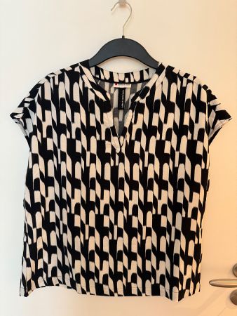 Street One Bluse Damen schwarz/weiss, Gr.36 NEU