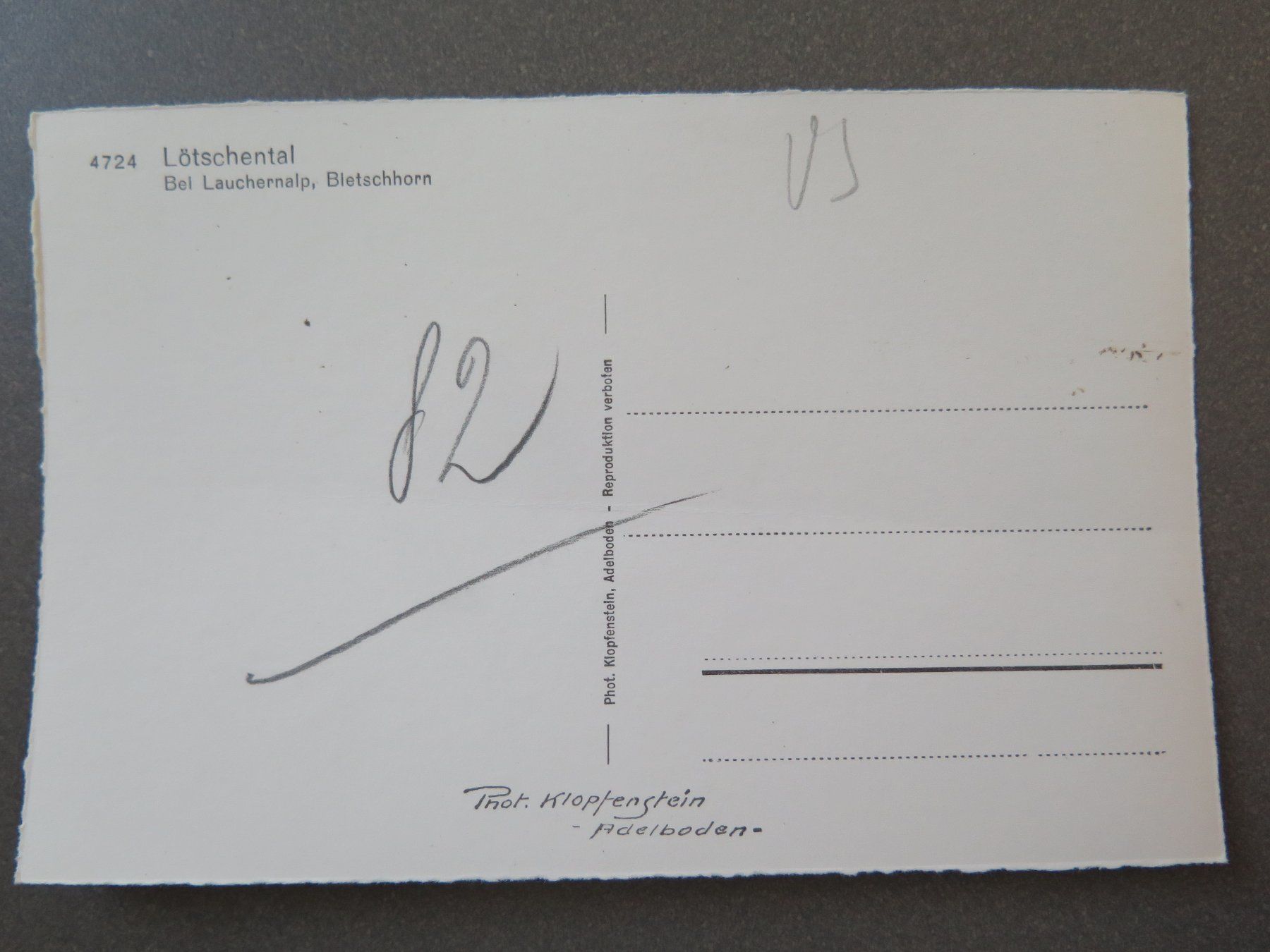 Cartoline postali: LÖTSCHENTAL - BEI LAUCHERNALP – Usato da Wittenbach venduto da lipasal 2