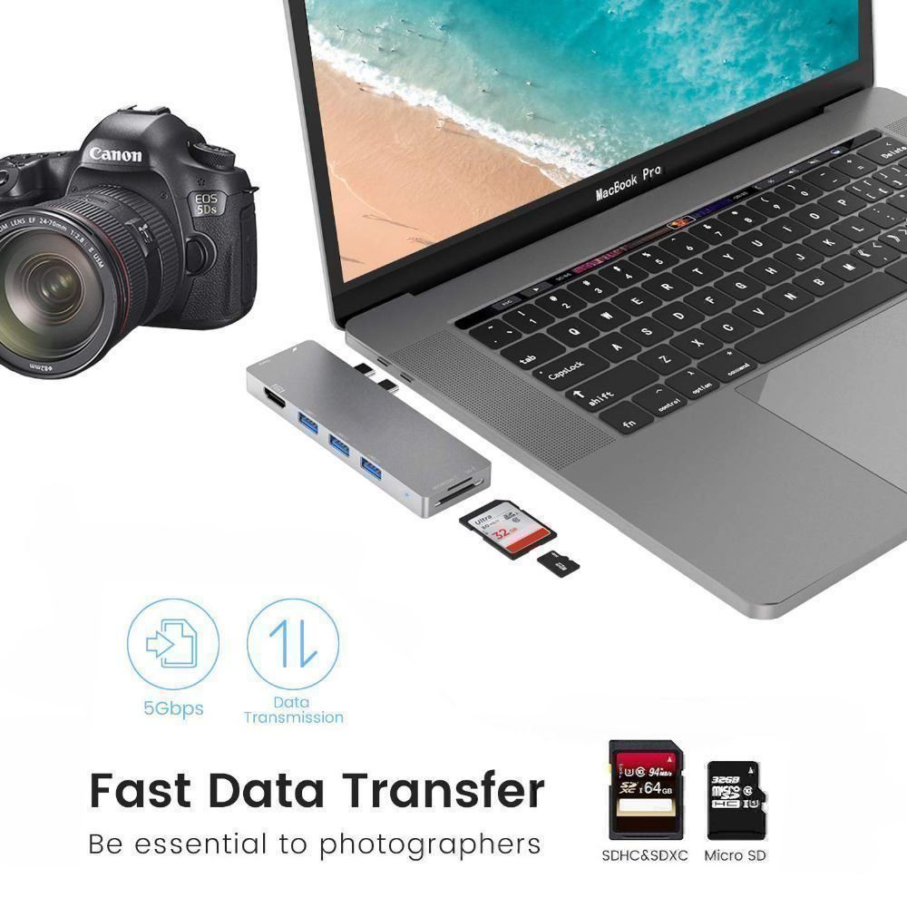 Unità & Adattatore: MacBook USB-C Hub 8in1 Type C Adapter – Nuovo (secondo la descrizione) da Thun venduto da coverall 1