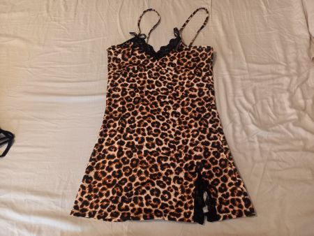 Nachthemd Leopardenmuster Spitze - Chemise de nuit léopard
