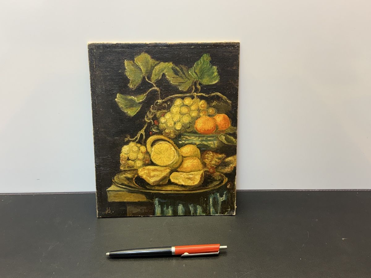 Tableaux: Antike Ölgemälde Stillleben mit Monogram – D'occasion à schaffhausen par VintAntik_1980