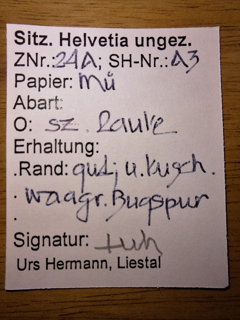 Tutti i francobolli: Strubel 24A3 mit Befund Kat. 240.- – Usato da Balgach venduto da SIMEON27 2