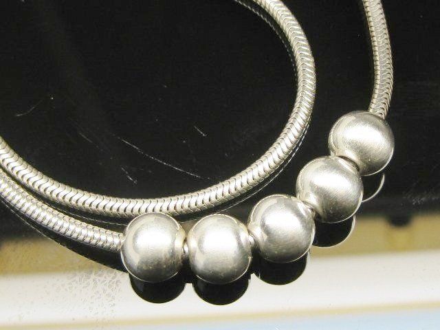 Ketten: Schlangenkette Kugeln Silber 925 + MP 46 cm – Gebraucht aus Ermatingen von Decovin 4