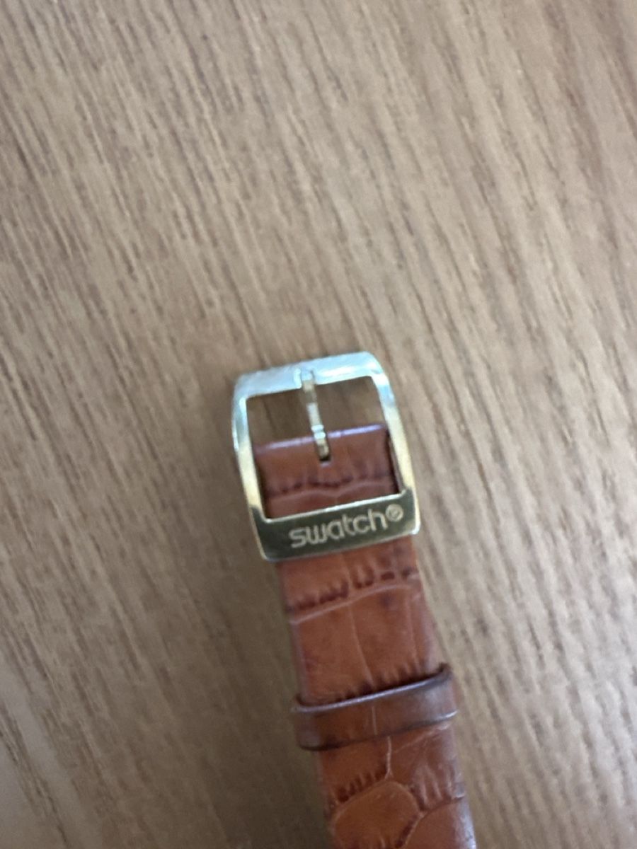 Swatch Orologi: Swatch Chronograph mit Original Lederarmband Vintage Uhr – Usato da Luzern venduto da Fjus 5
