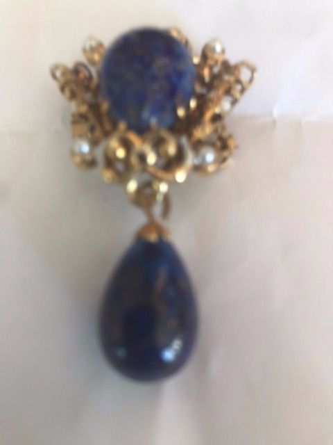 Broche Pendentif Années 50 Métal Doré - Occasion En Excellent état