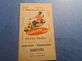 LAMBRETTA  SCHWEIZERKARTE JAN S.A. LAUSANNE VINTAGE RARE