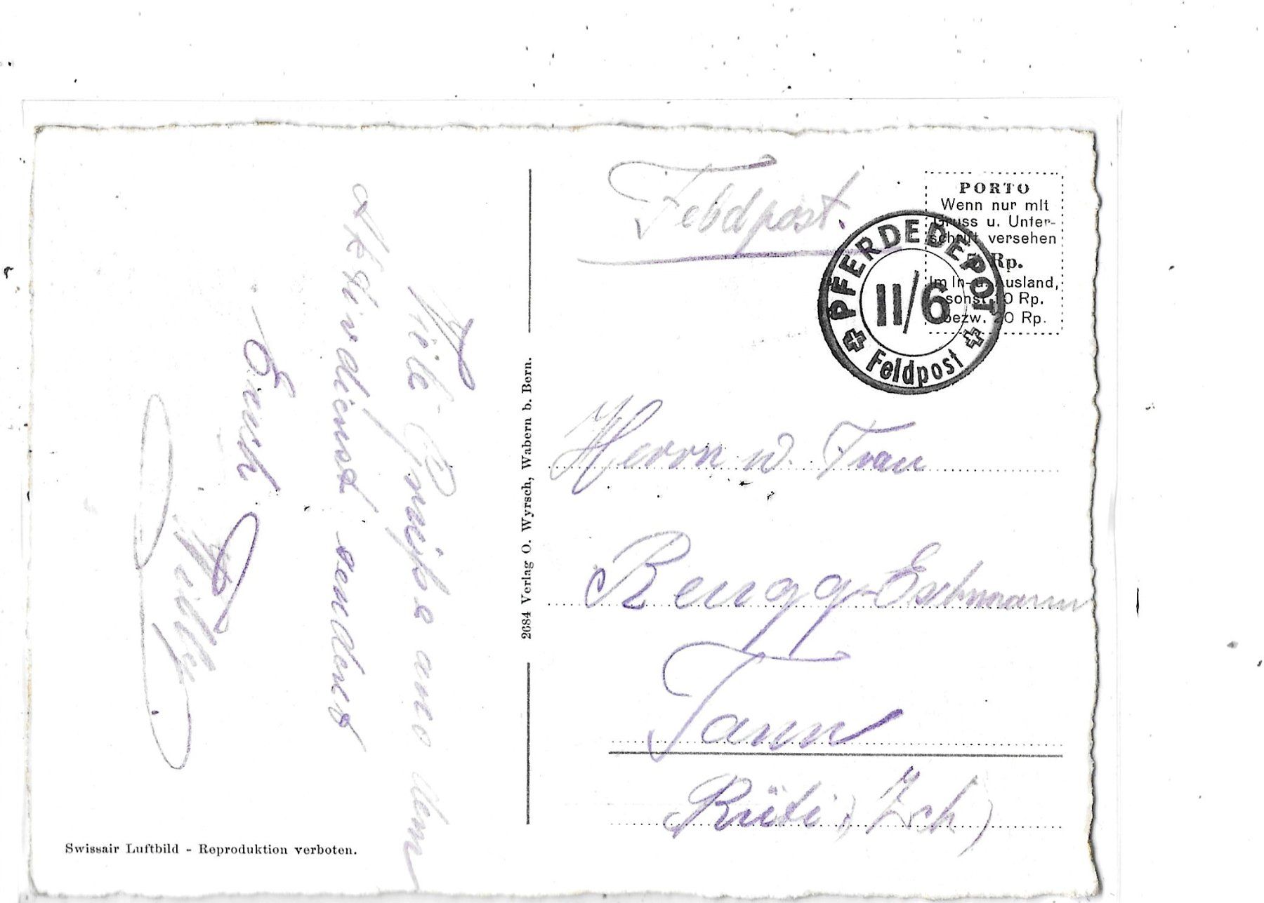Cartoline postali: ZH Winterberg Flugaufnahme – Usato da Schocherswil venduto da Wilare 1