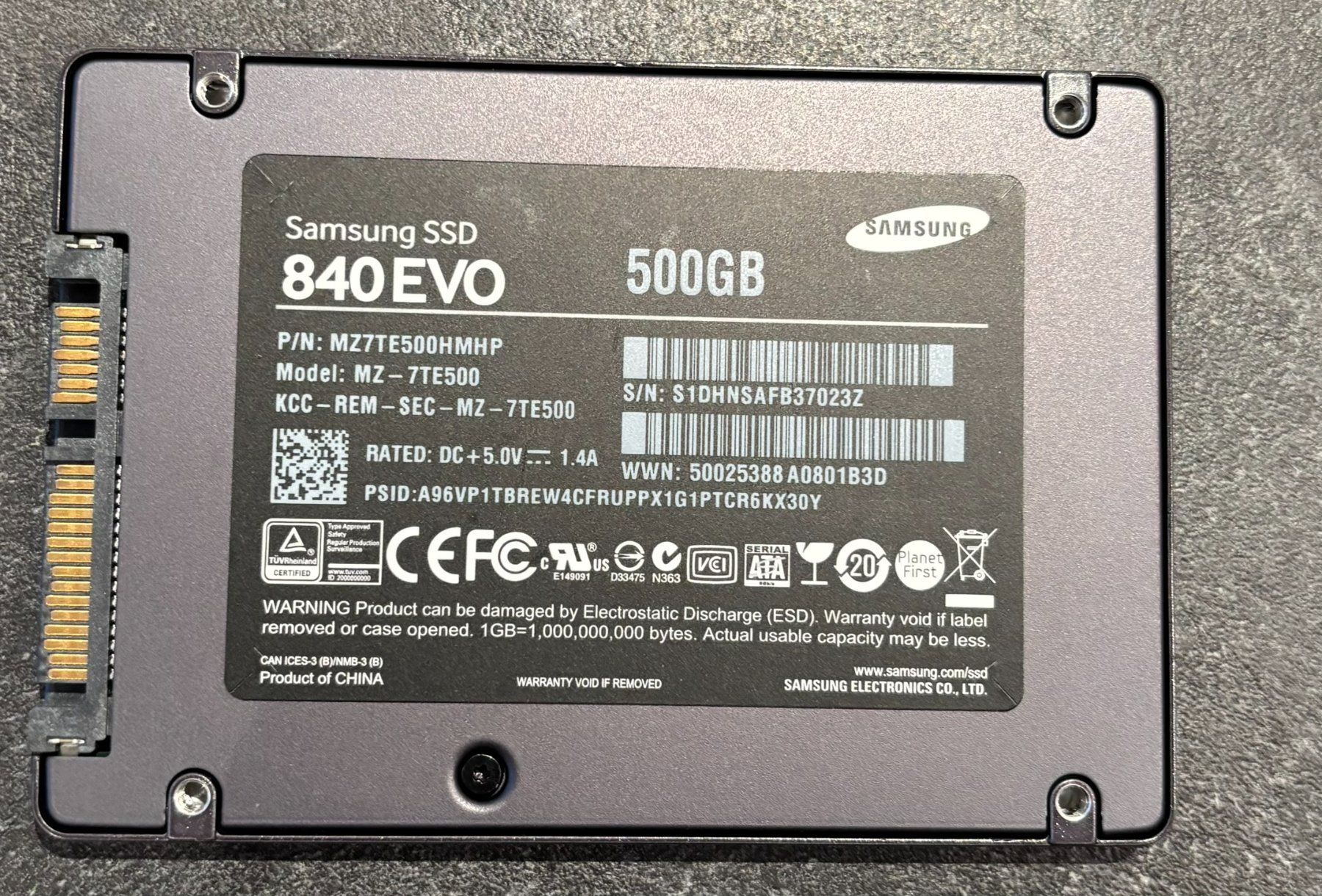 Samsung Harddisks: Samsung SSD 840 Evo mit 500 GB – Gebraucht aus Nürensdorf von daneras 1