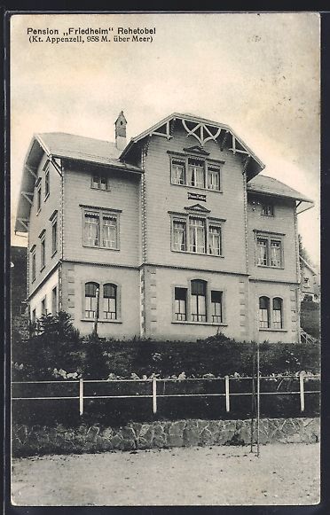 Cartoline postali: Rehetobel /Appenzell, Pension Friedheim – Usato da Berlin venduto da bartko-reher