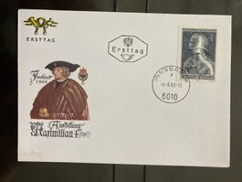 Österreich 1969 illustrierter FDC Ausstellung Maximilian I