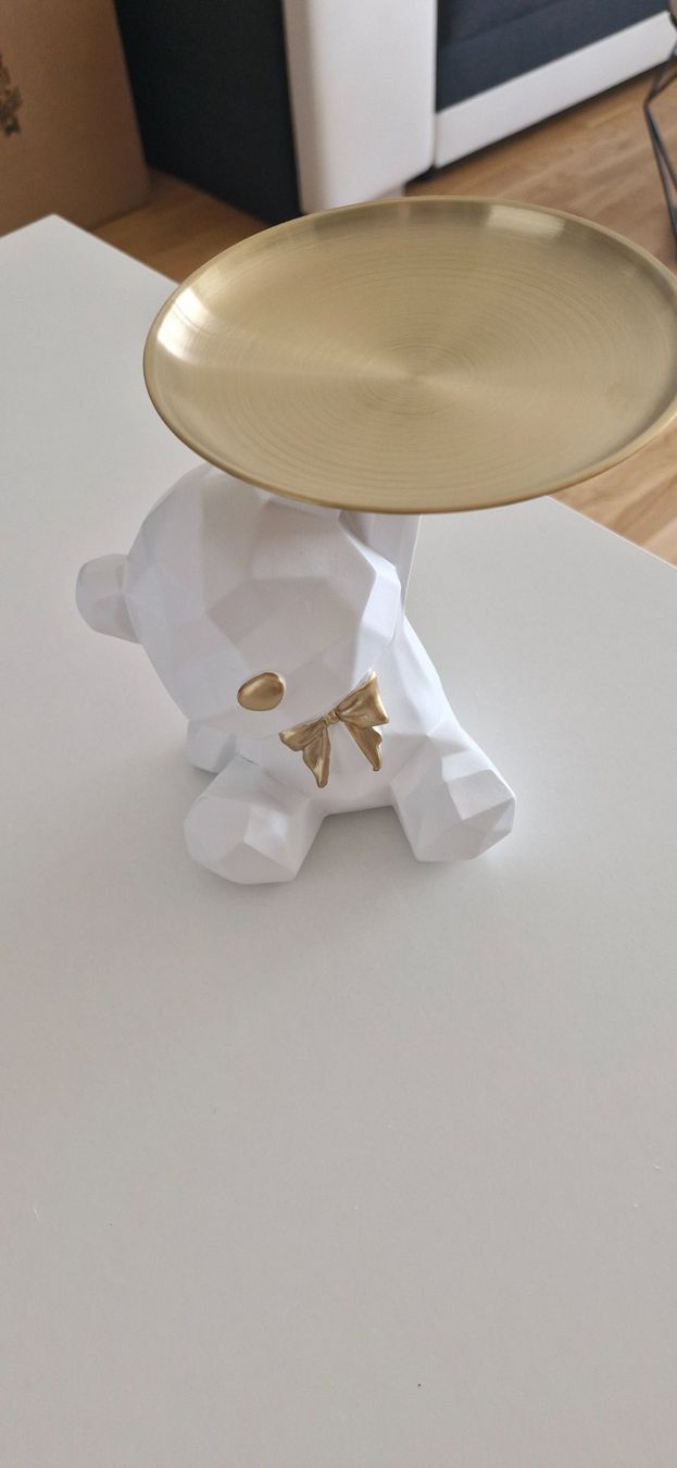 Sculture & Statue: Weiss gold teddybär Statue als Ablage oder deko – Nuovo (secondo la descrizione) da Beringen venduto da mar_y7fd 1